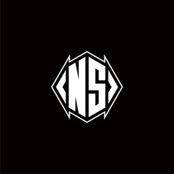 ns logo monogram with shield shape designs vector image