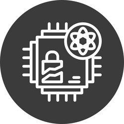 quantum cryptography line circle style icon design vector image