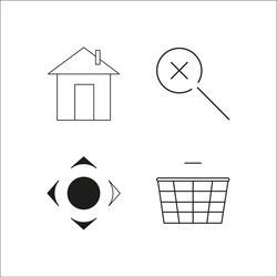 web simple linear icon setsimple outline icons vector image