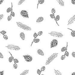 xmas seamless pattern with christmas tree vector image