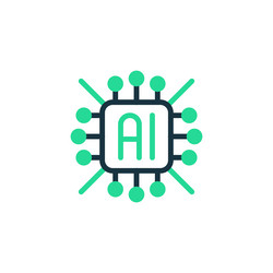 ai monitoring two tone color icon linear style vector image
