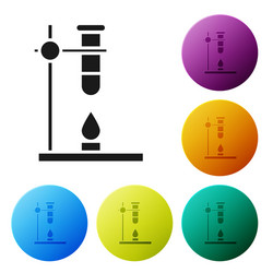 black glass test tube flask on fire heater vector