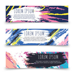 colorful grunge horizontal banner templates vector