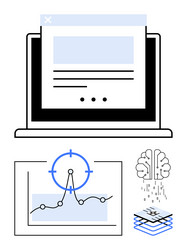 digital data processing and analytics vector image