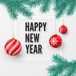 Happy new year and merry christmas greeting card vector