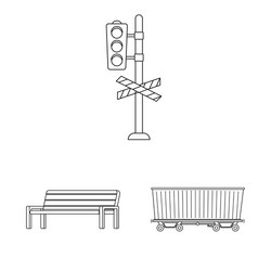 isolated object of train and station symbol vector image