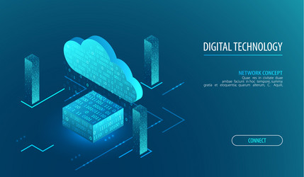 isometric big data flow processing concept cloud vector