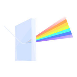 light beam passing through triangular prism vector image