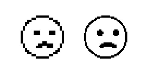 pixel art faces displaying different expressions vector image