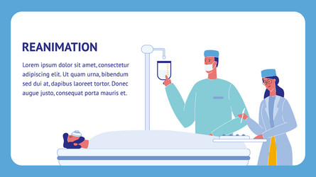 reanimation flat template with text space vector image