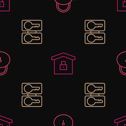 set line lock casting keys and house under vector image