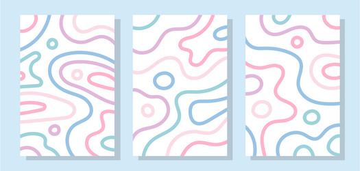 set of retro style patterns with colored lines vector image