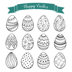 Whimsical Easter Eggs Set Vector Image