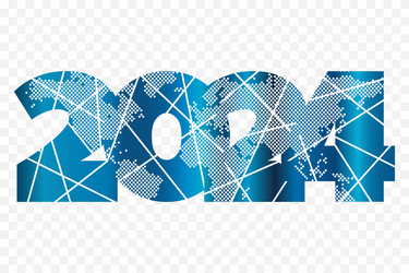 2024 icon with lines and world map contour vector image