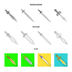 isolated object of game and armor sign set vector image