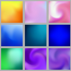 set of abstract colorful blurred gradient mesh vector image