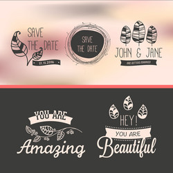 set of vintage stickers Vector Image