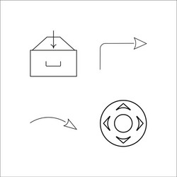 web simple linear icon setsimple outline icons vector image