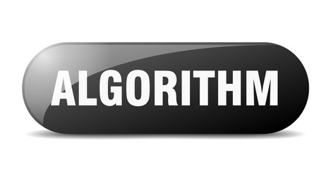 algorithm button sticker banner rounded glass sign vector image