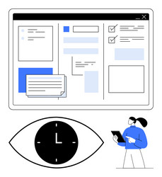 digital workspace with task management tools eye vector image