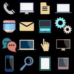 flat icons of web and mobile applications objects vector image