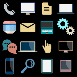 flat icons of web and mobile applications objects vector