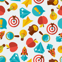 Idea concept seamless pattern in flat design style vector