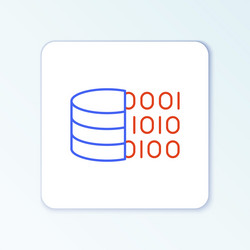 line binary code icon isolated on white background vector image