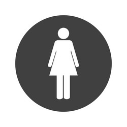 Monochrome round woman icon vector