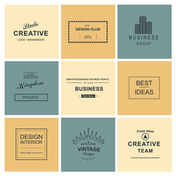 retro vintage emblem or logo set design elements Vector Image