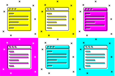 set computer api interface icon isolated on color vector image