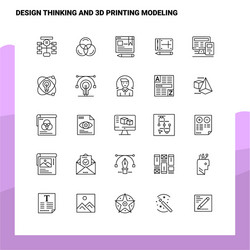 set design thinking and 3d printing modeling vector image