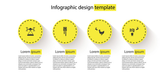 set smart farm with drone temperature vector image