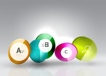 shiny circles with text in 3d space vector image
