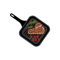 Grilled steak on plate Royalty Free Vector Image