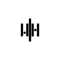 Wh geometric abstract concept logo initial Vector Image