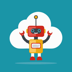 cloud with robot design vector image