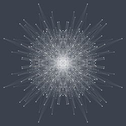 fractal element with connected lines and dots big vector image