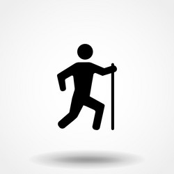 Hiking icon on white background vector