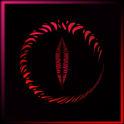 red card with a feather in round frame vector image
