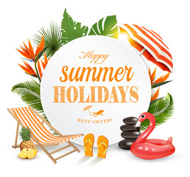 Summer vacation concept background Royalty Free Vector Image