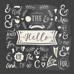 Watercolor Card Elements Set Vector Image