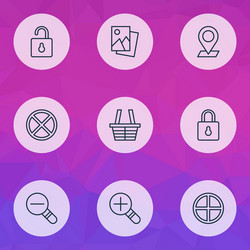 web icons set with cancel check in close padlock vector image