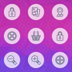 web icons set with cancel check in close padlock vector