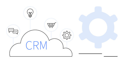 cloud-based crm with connected features vector image