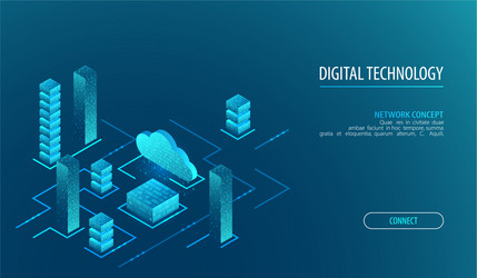 isometric big data flow processing concept cloud vector