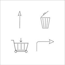web simple linear icon setsimple outline icons vector image