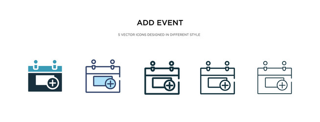 add event icon in different style two colored vector image