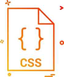 css file extension format icon design vector image