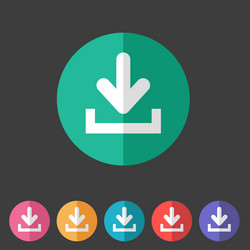 Download upload flat icon button set load symbol vector